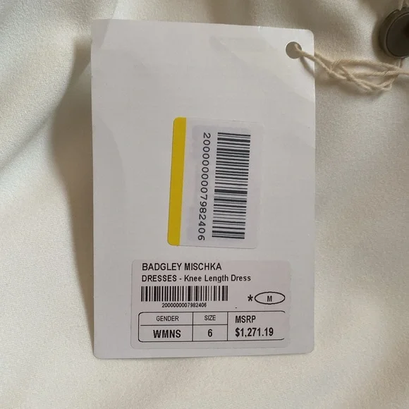 NWT Badgley Mischka Jewel Modele Light Ivory dress size 6 - Picture 4 of 7